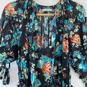 Ulla Johnson Selena Floral Puff Sleeve Midi Dress